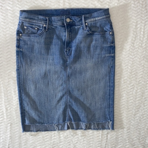 MOTHER THE PEG STEP FRAY SKIRT IN AFTER ALL THESE YEARS HI LOW RAW HEM SZ 29/LG - Picture 6 of 12